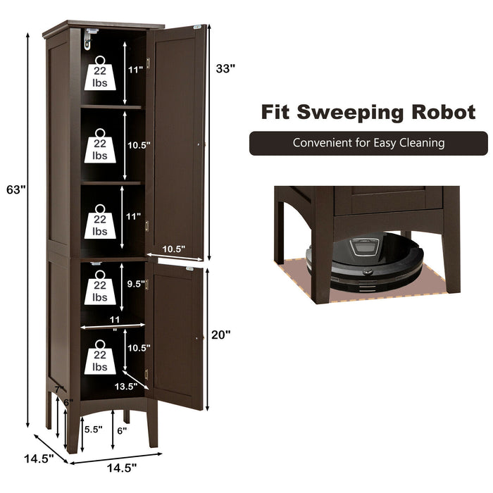 Freestanding Bathroom Storage Cabinet for Kitchen and Living Room-Coffee