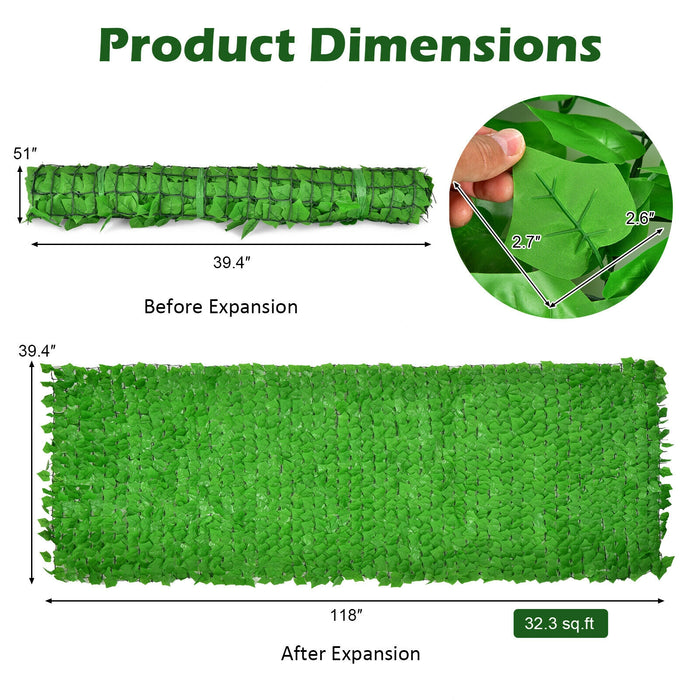 4 Pieces 118 x 39 Inch Artificial Ivy Privacy Fence for Fence and Vine Decor