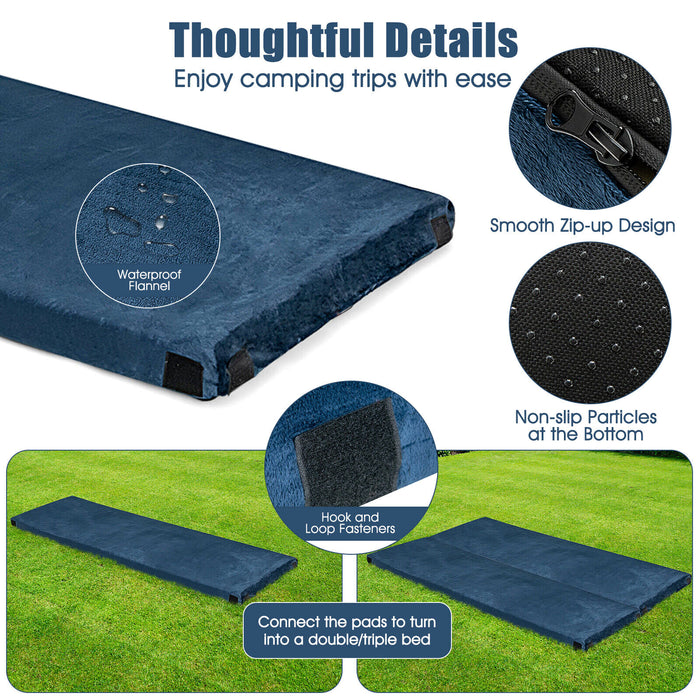 Lightweight Portable Memory Camping Mattress with Carrying Bag-Navy