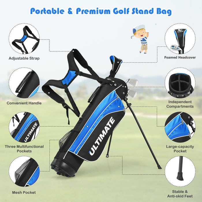 Junior Complete Golf Club Set For Age 8 to 10-Blue