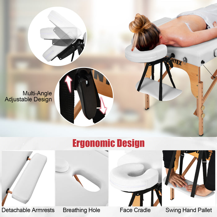 3 Fold Portable Adjustable Massage Table with Carry Case