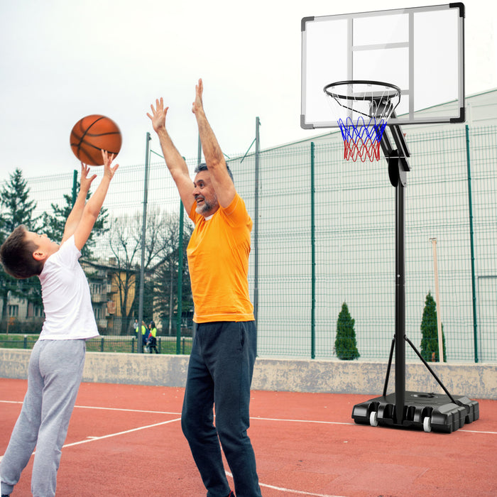 4.9-10 Feet Adjustable Basketball Hoop with Shatterproof Backboard