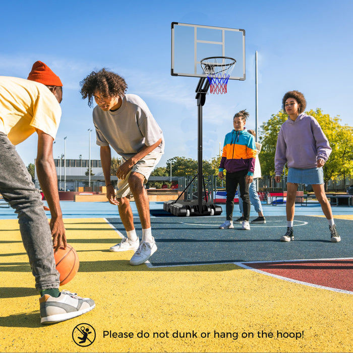 4.9-10 Feet Adjustable Basketball Hoop with Shatterproof Backboard