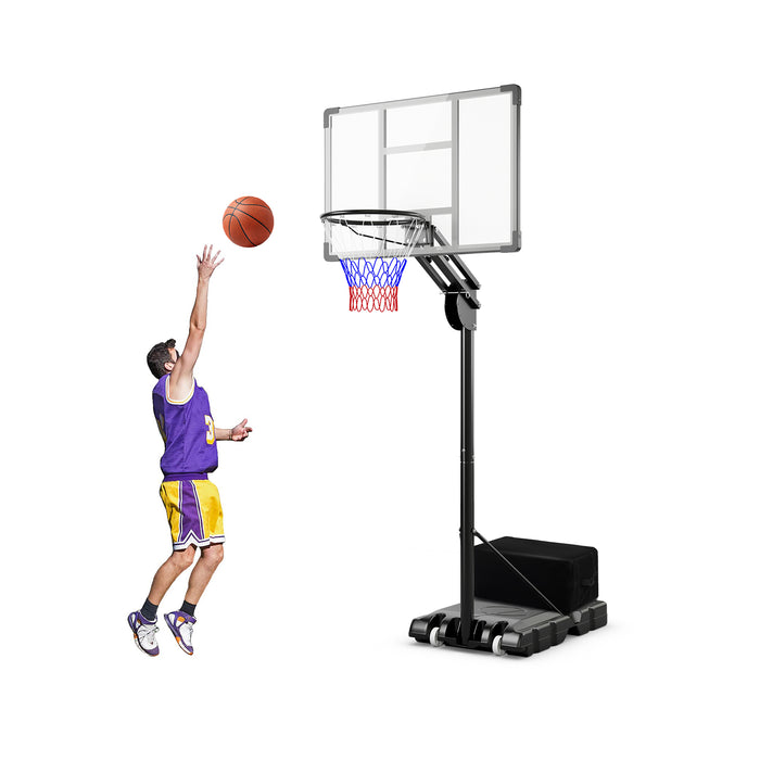 4.9-10 Feet Adjustable Basketball Hoop with Shatterproof Backboard