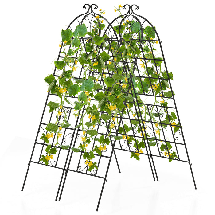 2/4 Pack 71 x 20 Inch Metal Garden Trellis for Climbing Plants-Set of 4