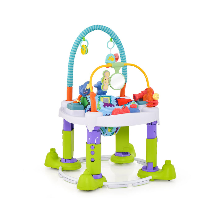 4-in-1 Baby Bouncer Activity Center with 3 Adjustable Heights-Green