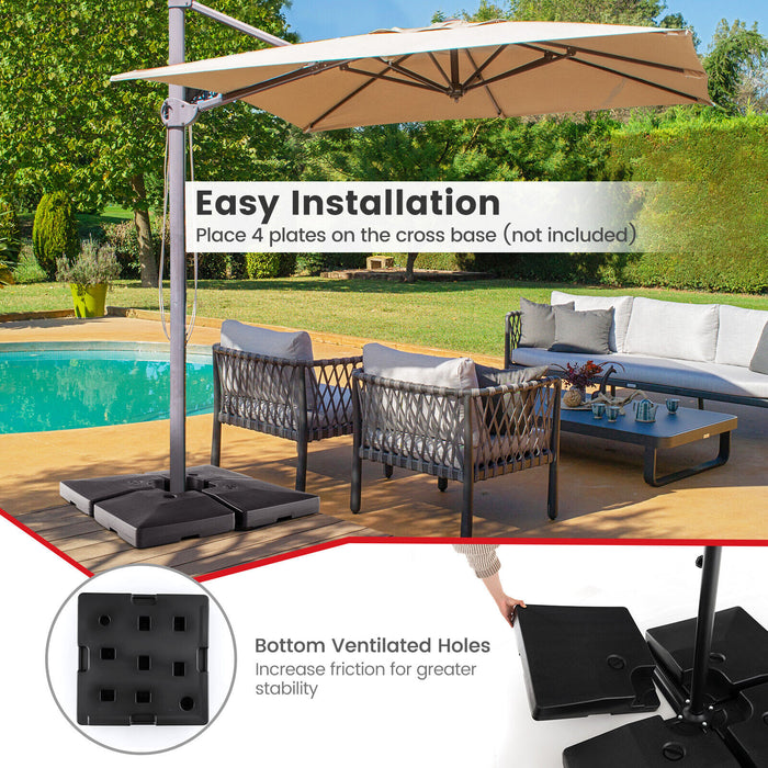 4-Piece 20L Cantilever Offset Patio Umbrella Base