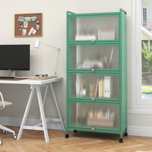 5-Tier Kitchen Baker's Rack with Flip-up PC Doors-Green