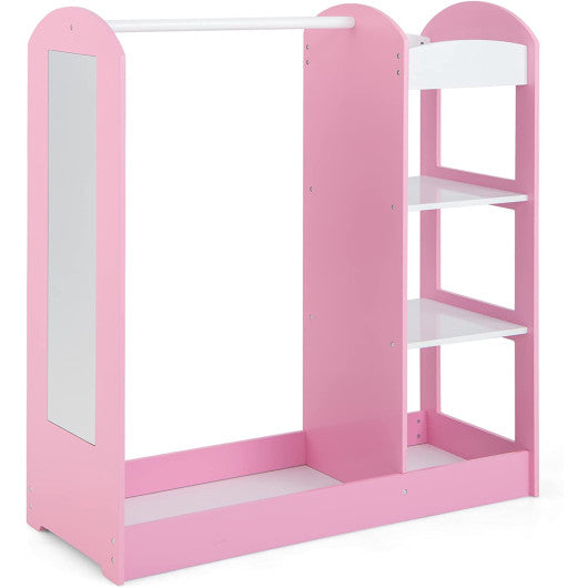 Kids Dress Up Storage with Mirror-Pink