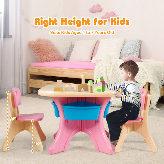 In/Outdoor 3-Piece Plastic Children Play Table & Chair Set