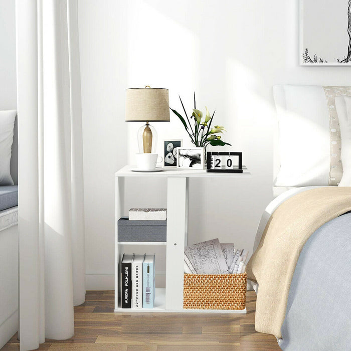 3-Tier Narrow Side Table with Storage Shelf