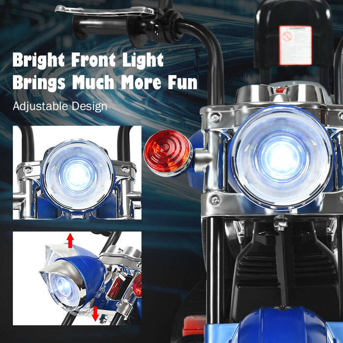 6V 3 Wheel Kids Motorcycle-Blue