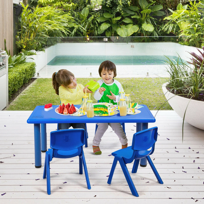 4-pack Kids Plastic Stackable Classroom Chairs-Blue