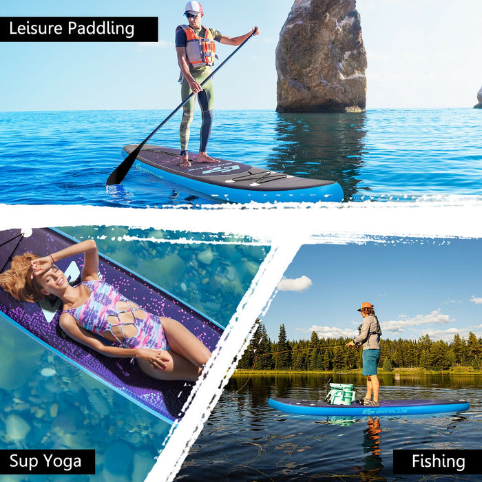 11 Feet Inflatable Stand Up Paddle Board Surfboard with Bag Aluminum Paddle Pump-L