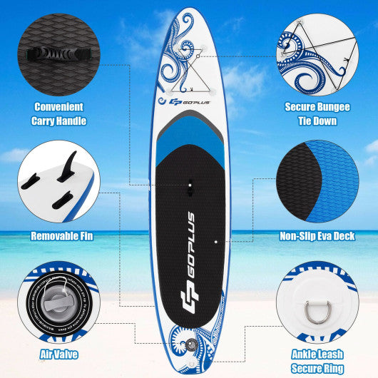 11-Feet Inflatable Paddle Board with Carry Bag