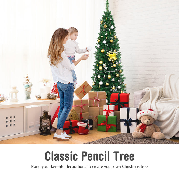 PVC Artificial Slim Pencil Christmas Tree-6 Feet