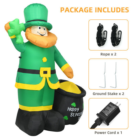 Patrickâ€™s Day Inflatable Leprechaun for for Yard and Lawn-6 ft