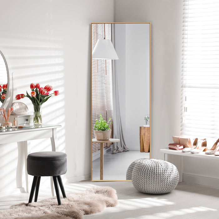 59 Inch Full Length Mirror Large Rectangle Bedroom Mirror-Golden