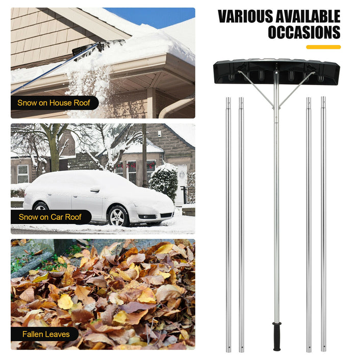 20 Feet Extendable Aluminum Snow Roof Rake with Anti-slip Handle