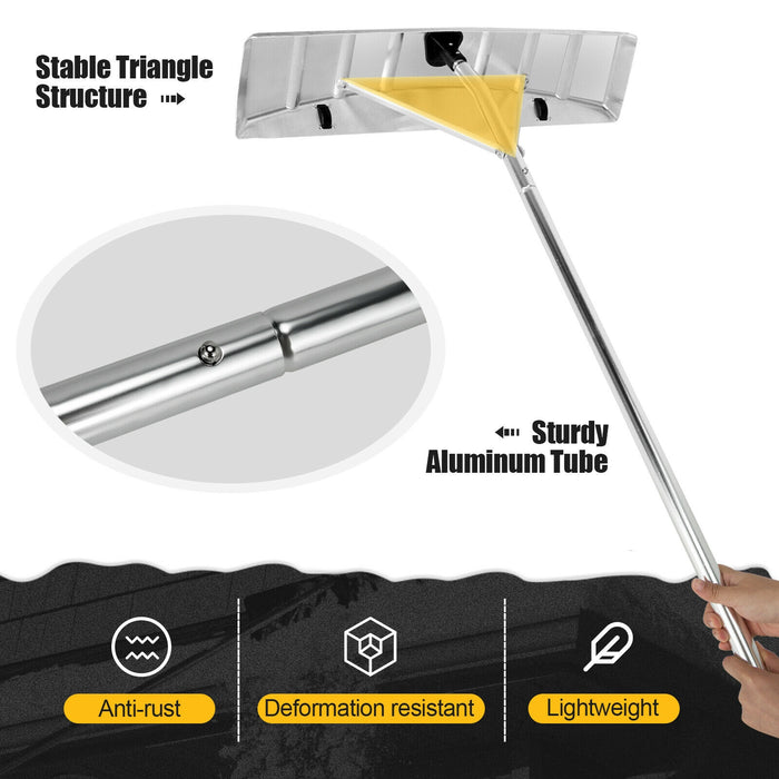 4.8-20 Feet Sectional Snow Roof Rake with Built-in Wheels