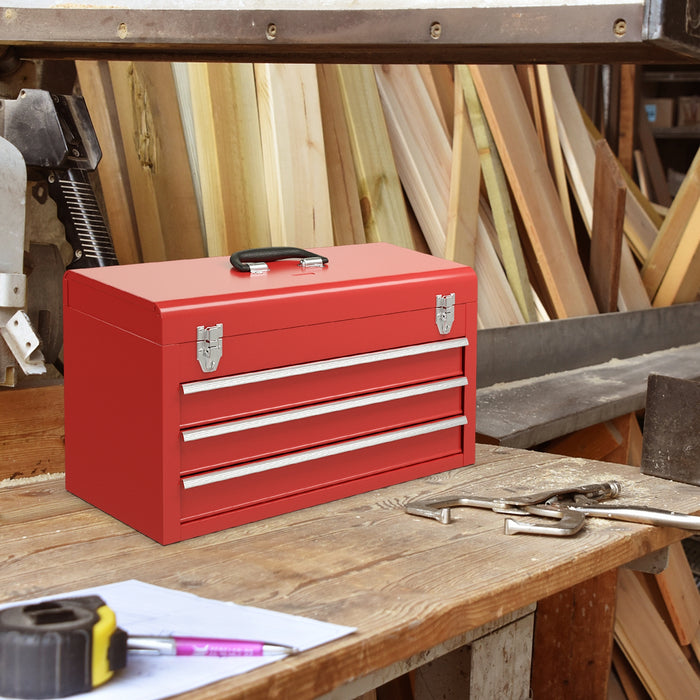 Portable Garage Mechanic Tool Cabinet Box with 3 Drawers