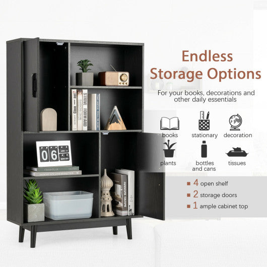 Sideboard Storage Cabinet with Door Shelf-Black