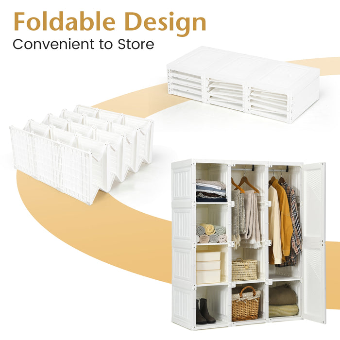 Foldable Closet Clothes Organizer with 12 Cubby Storage