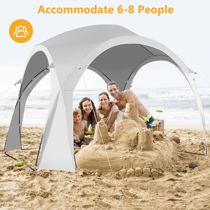 11 x 11 Feet Patio Sun Shade Shelter Canopy Tent Portable UPF 50+ Outdoor Beach-White