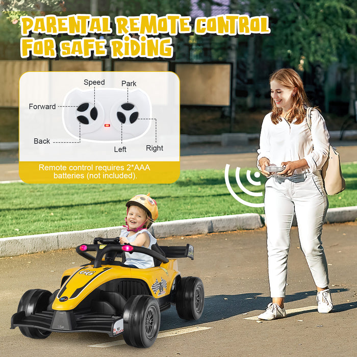 12V Kids Ride on Electric Formula Racing Car with Remote Control-Yellow