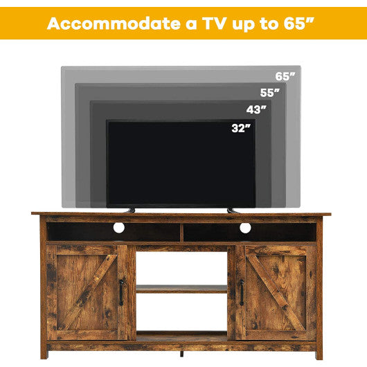 60â€Industrial TV Stand Entertainment Center with Shelve and Cabinet-Brown