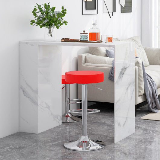 1 PC Round Bar Stool Adjustable Swivel Pub Chair-Red