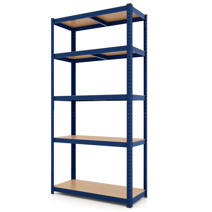 5-Tier Heavy Duty Metal Shelving Unit with 2000 LBS Total Load Capacity-Blue