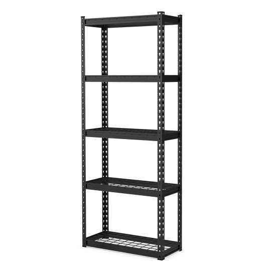 5-Tier Heavy Duty Wire Storage Racks with Anti-slip Foot Pad-Black