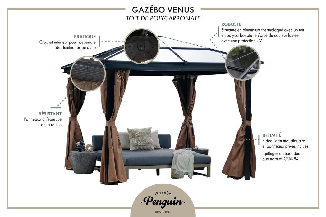 Venus - Gazebo Polycarbonate Roof, 10' X 14' / 12' X 14' / 12' X16'