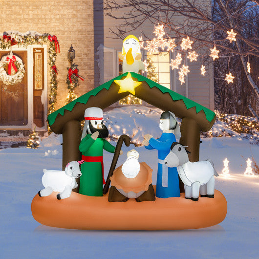 6 Feet Lighted Christmas Inflatable Nativity Scene Decoration