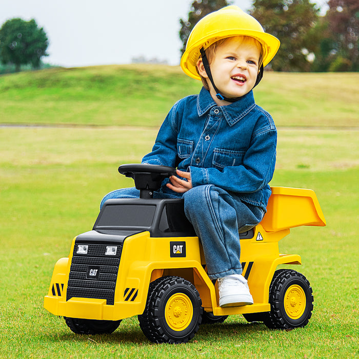 6V Electric Licensed Caterpillar Construction Vehicle with One-Button Start-Yellow