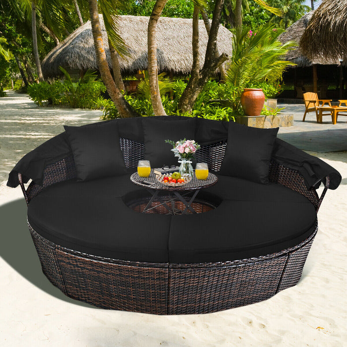 Outdoor Daybed with Retractable Canopy