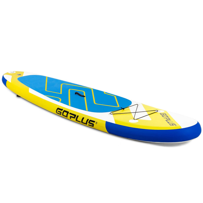 11 Feet Inflatable Stand Up Paddle Board with Aluminum Paddle-Yellow