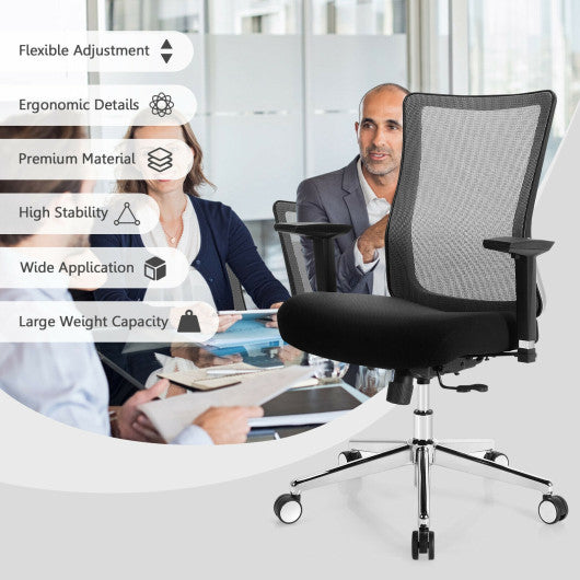 Ergonomic Mesh Office Chair Sliding Seat Height Adjustable with Armrest