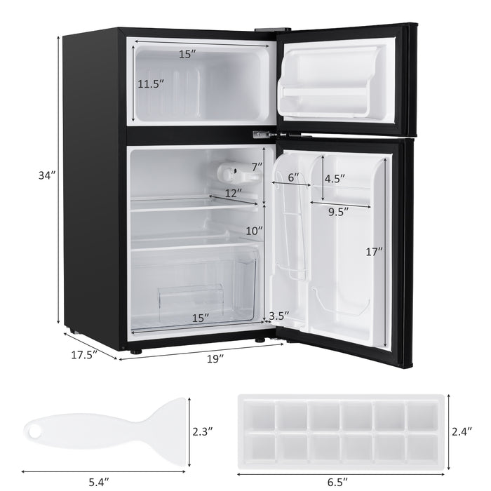 3.2 cu ft. Compact Stainless Steel Refrigerator-Black