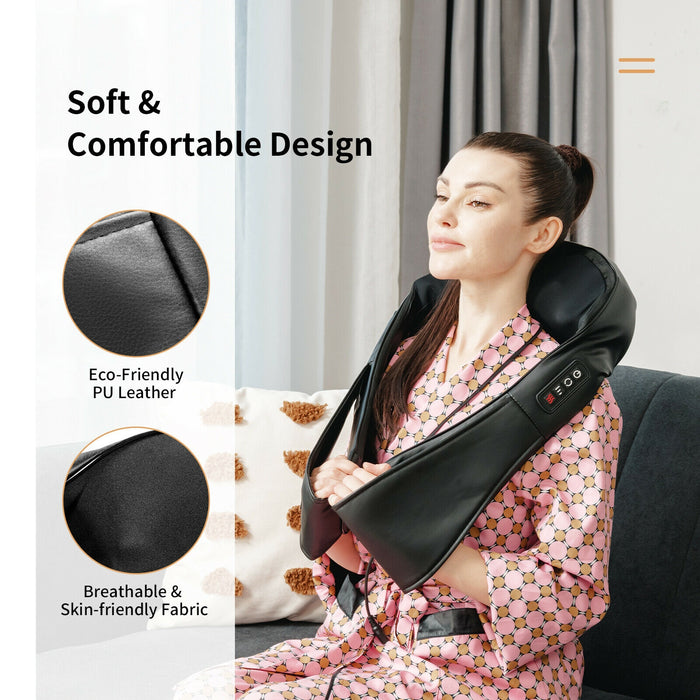 Shiatsu Neck Massager with Heat and Deep Tissue 3D-Kneading-Black