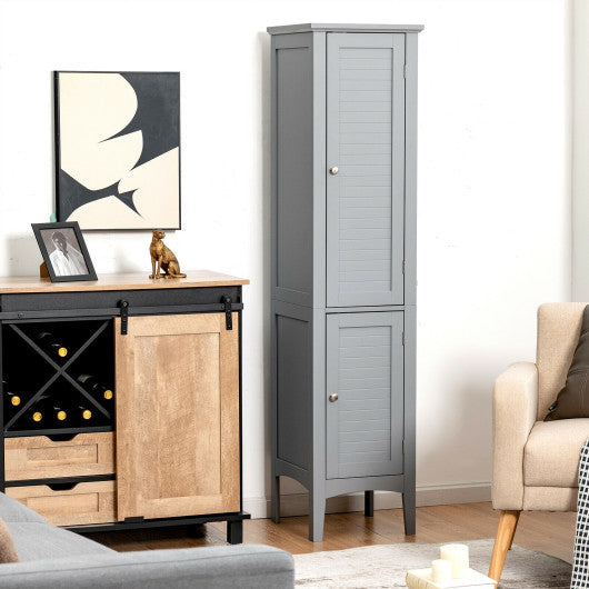 Freestanding Bathroom Storage Cabinet for Kitchen and Living Room-Gray