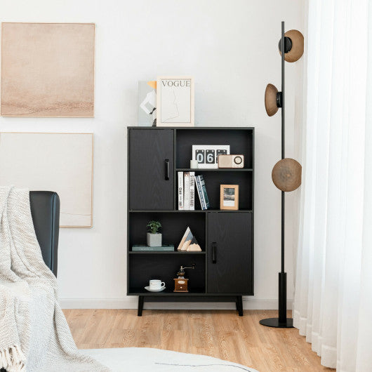 Sideboard Storage Cabinet with Door Shelf-Black