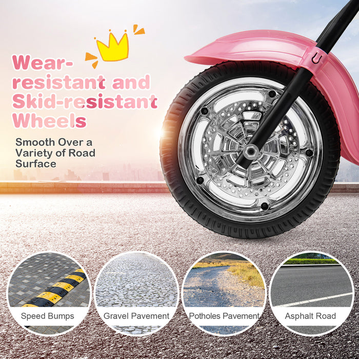 6V 3 Wheel Kids Motorcycle-Pink