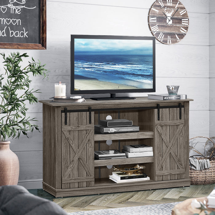 Sliding Barn TV Stand Console Table-Gray