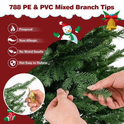 Pre-lit Christmas Tree with 280 Warm White LED Lights and 8 Lighting Modes-6ft