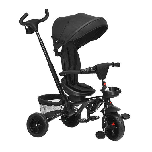 7-in-1 Detachable Baby Stroller with Canopy and Safety Harness-Black