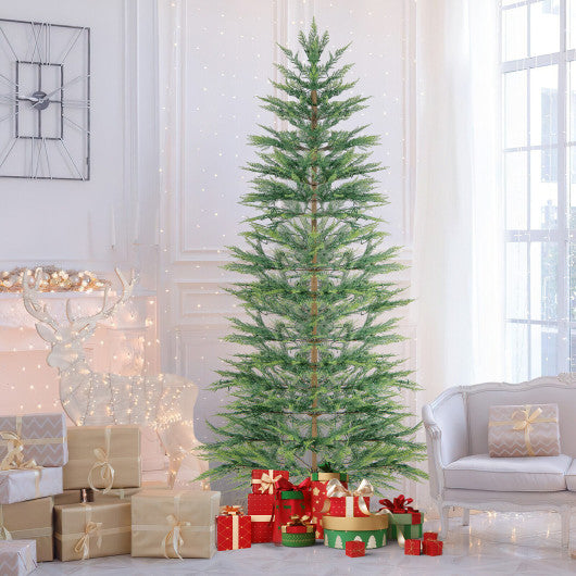 6.5/7.5 Feet Artificial Cypress Christmas Tree Pre-lit Hinged-7.5 ft