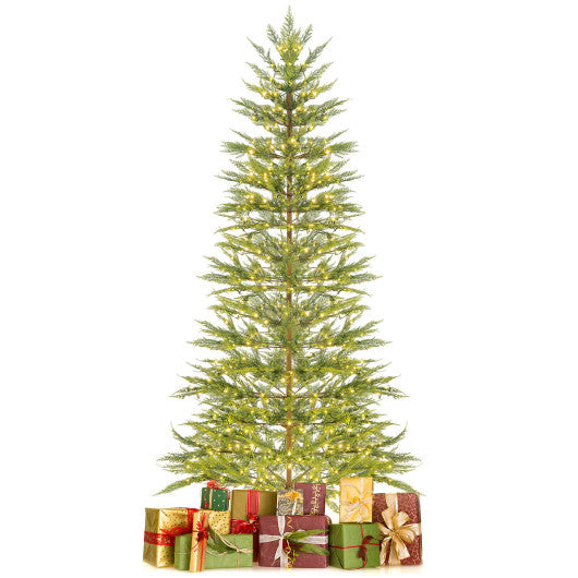 6.5/7.5 Feet Artificial Cypress Christmas Tree Pre-lit Hinged-7.5 ft