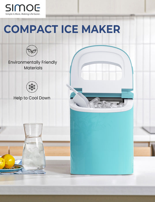 Mini Portable Compact Electric Ice Maker Machine-Green